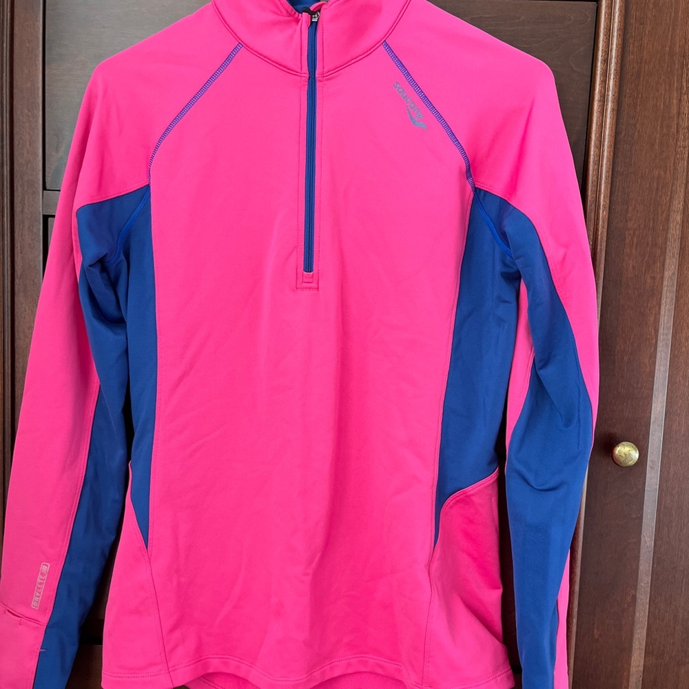 Saucony Women's Pink and Blue athletic top